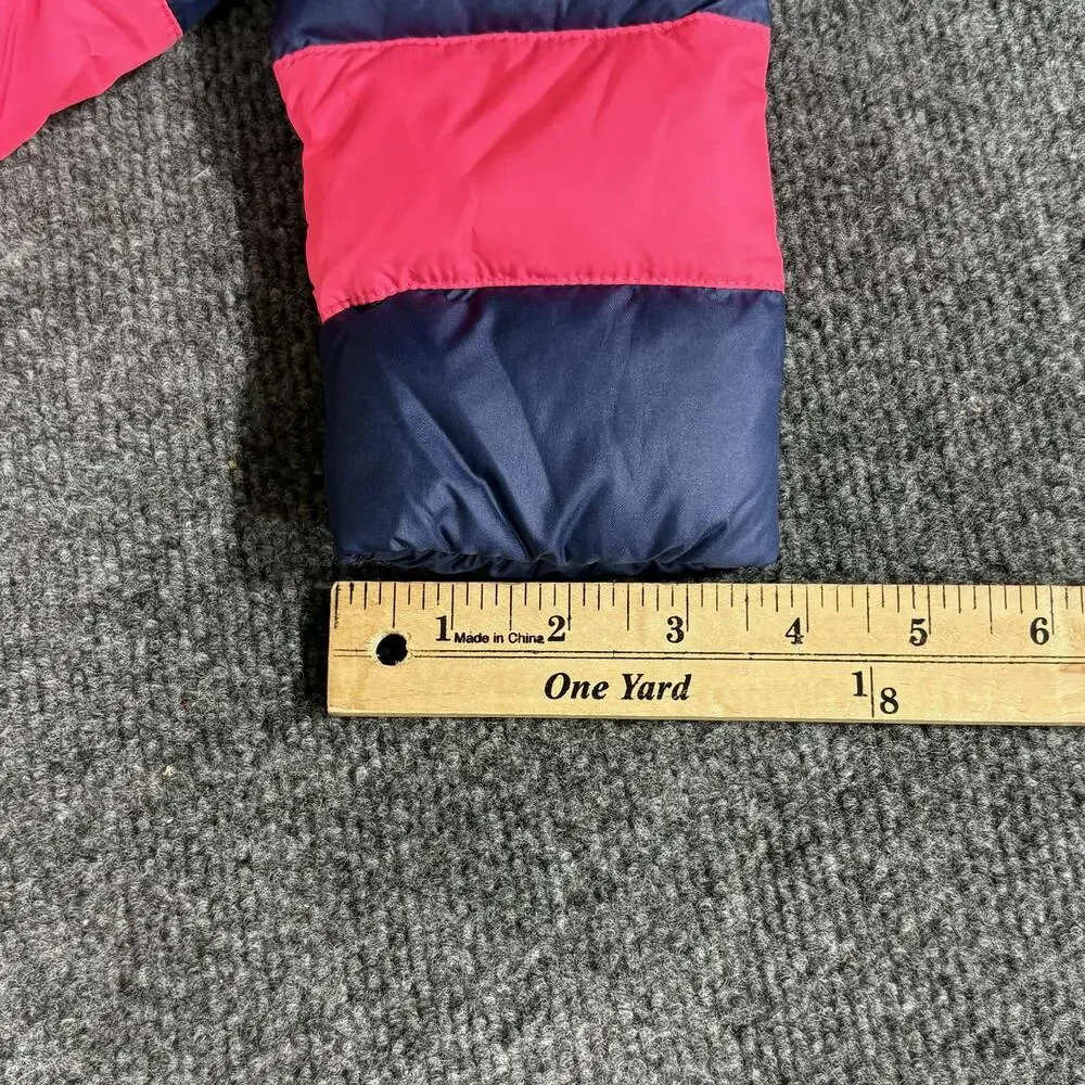 Ralph Lauren Jacket Infant Girls 6M Pink Navy Hooded Puffer Down Outerwear